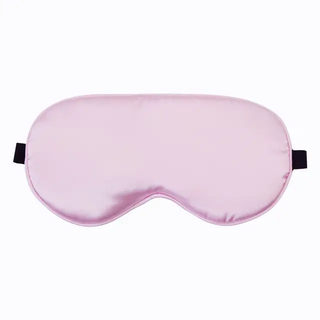 Hedvábná spací maska na oči s pohodlným nastavením - růžový