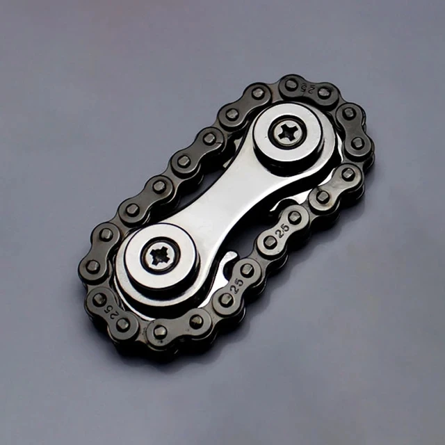 Chain fidget spinner | kovová antistresová hračka - černý