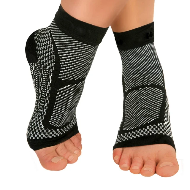 Kompresní ponožky na podporu kotníku s výztuhou - Černá - 2ks, S M