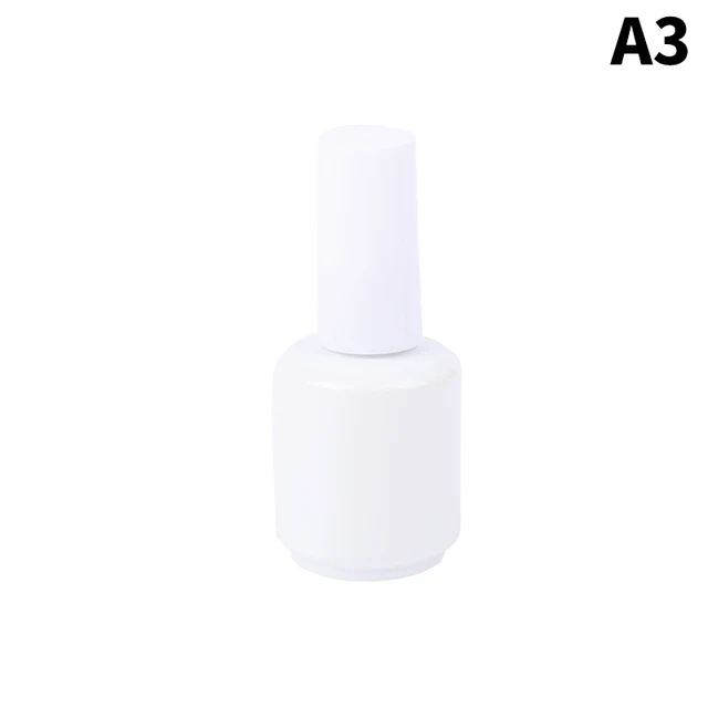 skleněná lahvička na lak na nehty s kartáčkem - Bílý