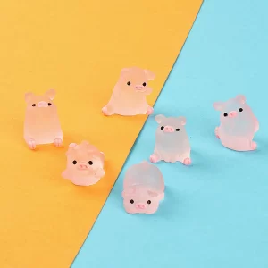 Mini prasátka pro domácí dekoraci, kawaii styl | skleněná dekorace