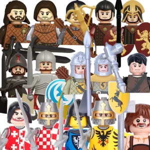 Vojenské stavebnice rytířů a anime figurky | lego styl figurky a komponenty