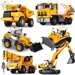 Stavební set bagru a jeřábu pro kluky | styl lego