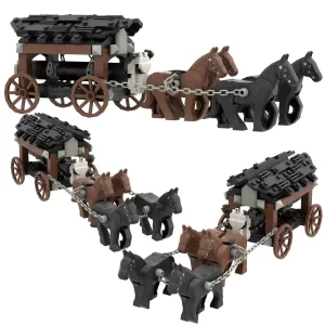 Stavebnice historických vozů s koňským spřežením | lego styl