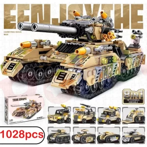 Válečná stavebnice tanku a model letadla pro děti | styl lego