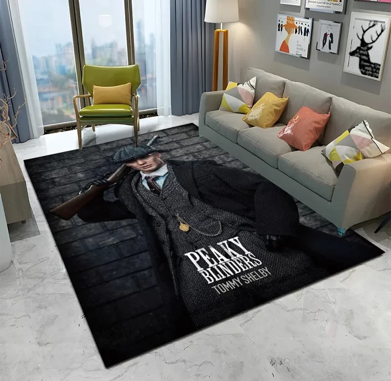 Protiskluzový kusový koberec do obýváku s motivem peaky blinders | moderní předložka, rohožka na podlahu