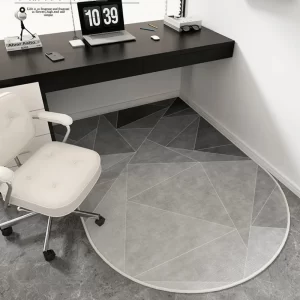 Protiskluzová podložka pod kancelářskou židli s geometrickými vzory | koberec pod židli, ochranná podložka na podlahu
