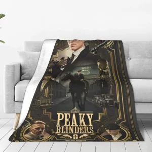 Měkká flanelová deka s motivem peaky blinders | hřejivý přehoz, plyšová přikrývka