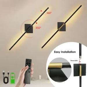 Bezdrátové led nástěnné osvětlení na baterie s ovladačem | led svítidla | světlo na zeď 4 ks