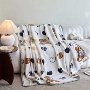 Velká teplá flanelová deka s moderními motivy | teplá přikrývka, domácí textil