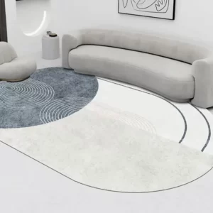 Moderní chlupatý koberec s geometrickými motivy | podložka