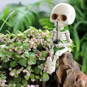 Kreativní halloweenská dekorace s motivem rybařících kostlivců | halloweenská výzdoba, halloweenské ozdoby