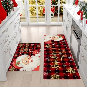 Vánoční koberec s motivem santa clause | kuchyňská předložka, vánoční dekorace
