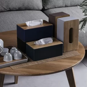 Krabička na kapesníky s elegantním dřevěným víkem | box na ubrousky, úložný box