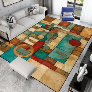 Moderní kusový koberec s geometrickými vzory | podložka na podlahu