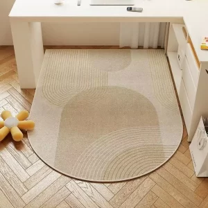 Protiskluzová ochranná podložka pod židli s geometrickými motivy | koberec pod křeslo, ochrana podlahy