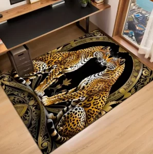 Moderní protiskluzový koberec s leopardím vzorem | koupelnová předložka, kuchyňský běhoun