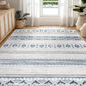 Pratelný boho koberec s geometrickým vzorem | protiskluzováé podložka