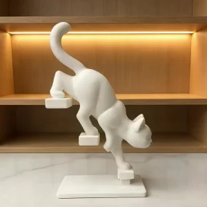Minimalistická bytová dekorace s motivem koček | soška kočky, designová figurka