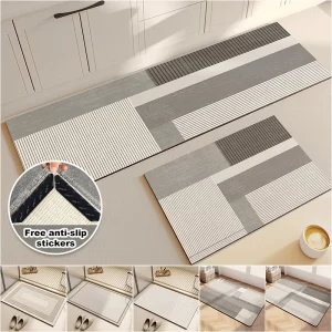 Protiskluzová kuchyňská předložka s geometrickými vzory | kuchyňský koberec