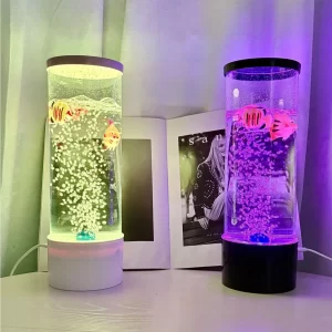 5 ks Noční světlo jako umělé akvárium s motivem rybiček | noční lampička, bublinková lampa