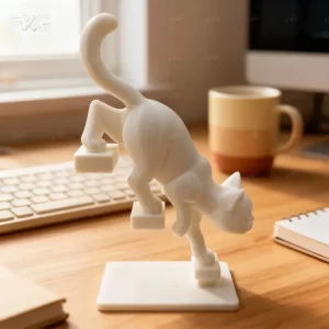 Bílá kočka jako kreativní soška | kočičí dekorace