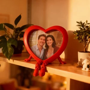 Fotorámeček z 3d tisku s motivem srdce | stolní dekorace