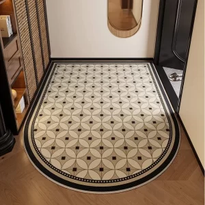 Protiskluzová rohožka s geometrickými motivy | moderní koberec, podložka pod židli